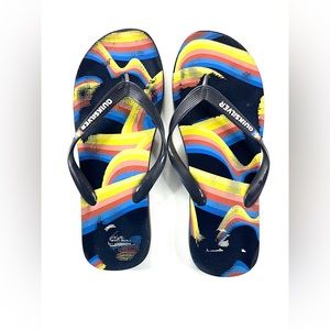 Quicksilver Men’s Flip Flops Thong Sandals Beach Stripes 12/13